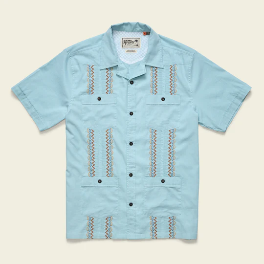 Guayabera Shirt- Nile Blue